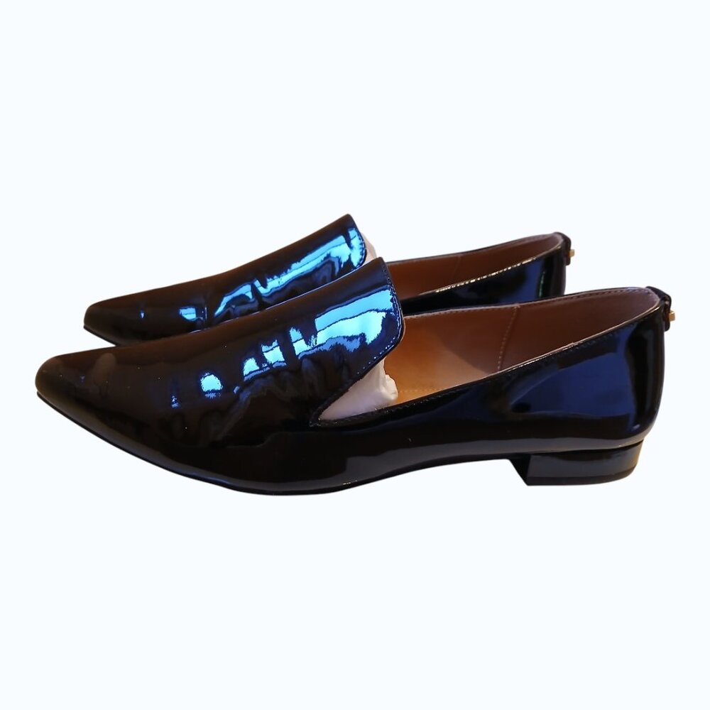 CALVIN KLEIN Elegant Black Patent Leather Loafers - Like New - Picture 7 of 12